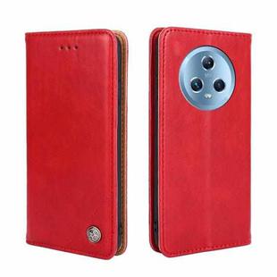 For Honor Magic5 Non-Magnetic Retro Texture Leather Phone Case(Red)