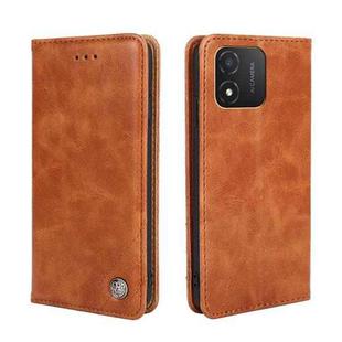 For Honor X5 4G Non-Magnetic Retro Texture Leather Phone Case(Brown)