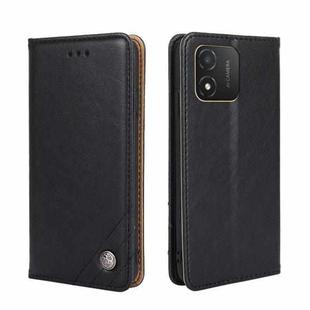 For Honor X5 4G Non-Magnetic Retro Texture Leather Phone Case(Black)