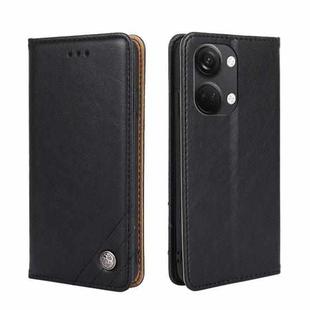 For OnePlus Ace 2V 5G Non-Magnetic Retro Texture Leather Phone Case(Black)