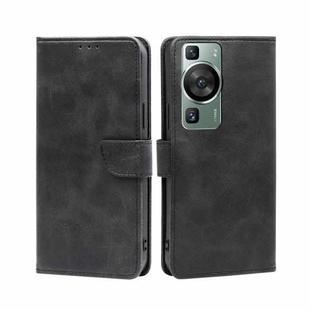 For Huawei P60 / P60 Pro Calf Texture Buckle Flip Leather Phone Case(Black)