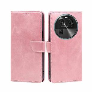 For OPPO Find X6 5G Calf Texture Buckle Flip Leather Phone Case(Rose Gold)