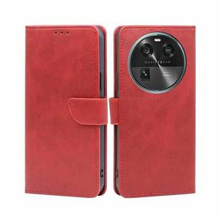 For OPPO Find X6 5G Calf Texture Buckle Flip Leather Phone Case(Red)