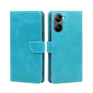 For Realme V30 5G / V30t Calf Texture Buckle Flip Leather Phone Case(Blue)