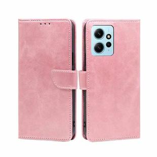 For Xiaomi Redmi Note 12 4G Global Calf Texture Buckle Flip Leather Phone Case(Rose Gold)