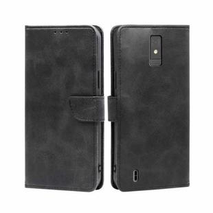 For ZTE Blade A32 Calf Texture Buckle Flip Leather Phone Case(Black)