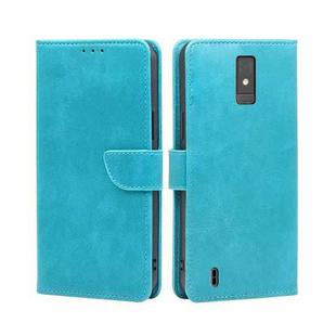 For ZTE Blade A32 Calf Texture Buckle Flip Leather Phone Case(Blue)