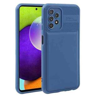 For Samsung Galaxy A52 4G / 5G Twill Texture TPU Shockproof Phone Case(Blue)