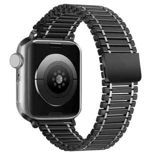 Chain Magnetic Stainless Steel Watch Band For Apple Watch Series 8&7 41mm / SE 2&6&SE&5&4 40mm / 3&2&1 38mm(Black+Silver)