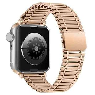 Chain Magnetic Stainless Steel Watch Band For Apple Watch Ultra 49mm / Series 8&7 45mm / SE 2&6&SE&5&4 44mm / 3&2&1 42mm(Rose Gold)
