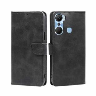 For Infinix Hot 12 Pro Calf Texture Buckle Flip Leather Phone Case(Black)
