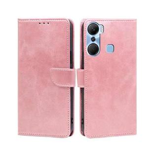 For Infinix Hot 12 Pro Calf Texture Buckle Flip Leather Phone Case(Rose Gold)