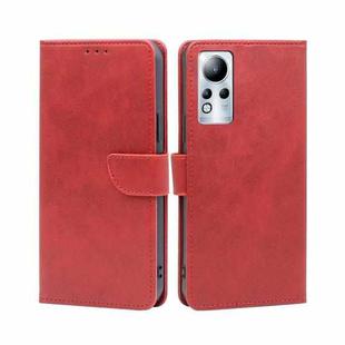 For Infinix Note 11 Calf Texture Buckle Flip Leather Phone Case(Red)