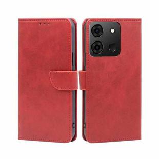 For Infinix Smart 7 Calf Texture Buckle Flip Leather Phone Case(Red)