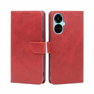 For Tecno Camon 19 / 19 Pro Calf Texture Buckle Flip Leather Phone Case(Red)