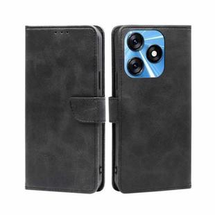 For Tecno Spark 10 4G Calf Texture Buckle Flip Leather Phone Case(Black)