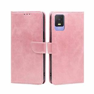 For TCL 403 Calf Texture Buckle Flip Leather Phone Case(Rose Gold)