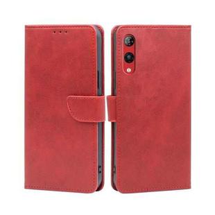 For Rakuten Hand 4G Calf Texture Buckle Flip Leather Phone Case(Red)