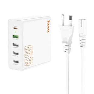 hoco C114A Vision PD 65W USB-C / Type-C + 4 USB Five Ports Fast Charger, Plug Type:EU Plug(White)