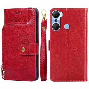 For Infinix Hot 12 Pro Zipper Bag Leather Phone Case(Red)