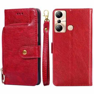 For Infinix Hot 20i Zipper Bag Leather Phone Case(Red)