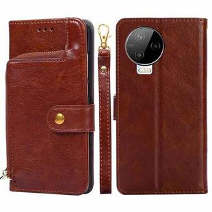 For Infinix Note 12 Pro 4G Zipper Bag Leather Phone Case(Brown)