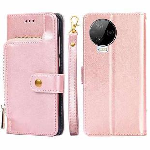 For Infinix Note 12 Pro 4G Zipper Bag Leather Phone Case(Rose Gold)