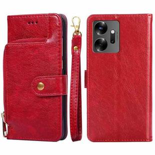 For Infinix Zero 20 Zipper Bag Leather Phone Case(Red)