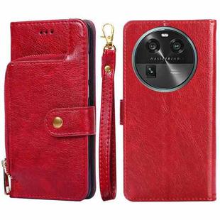 For OPPO Find X6 5G Zipper Bag Leather Phone Case(Red)