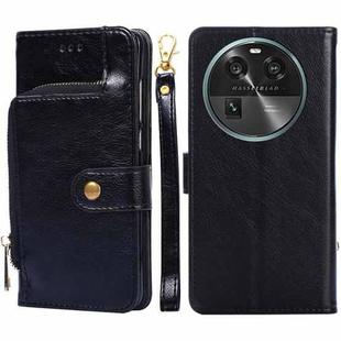 For OPPO Find X6 5G Zipper Bag Leather Phone Case(Black)