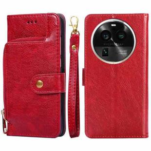 For OPPO Find X6 Pro 5G Zipper Bag Leather Phone Case(Red)