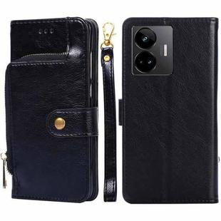 For Realme GT Neo5 Zipper Bag Leather Phone Case(Black)