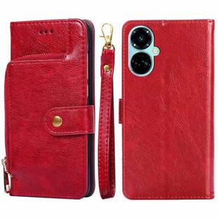 For Tecno Camon 19 / 19 Pro Zipper Bag Leather Phone Case(Red)