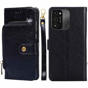 For Tecno Spark 8C Zipper Bag Leather Phone Case(Black)