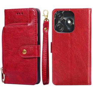 For Tecno Spark 10C Zipper Bag Leather Phone Case(Red)