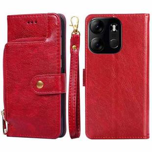 For Tecno Spark Go 2023 Zipper Bag Leather Phone Case(Red)