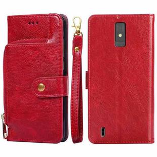 For ZTE Blade A32 Zipper Bag Leather Phone Case(Red)