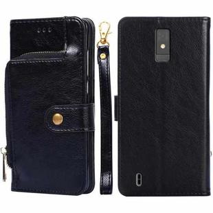 For ZTE Blade A32 Zipper Bag Leather Phone Case(Black)