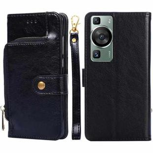For Huawei P60 / P60 Pro Zipper Bag Leather Phone Case(Black)