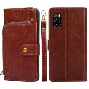For Rakuten Big S Zipper Bag Leather Phone Case(Brown)