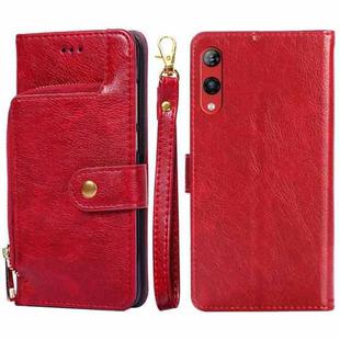 For Rakuten Hand 4G Zipper Bag Leather Phone Case(Red)