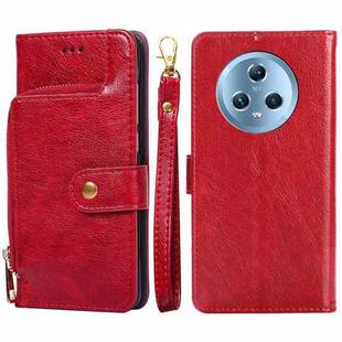 For Honor Magic5 Zipper Bag Leather Phone Case(Red)