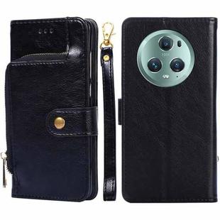 For Honor Magic5 Pro Zipper Bag Leather Phone Case(Black)