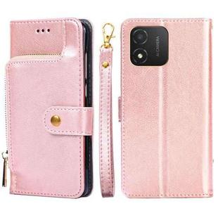 For Honor X5 4G Zipper Bag Leather Phone Case(Rose Gold)