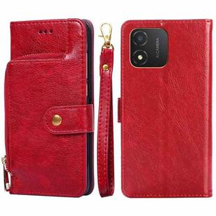 For Honor X5 4G Zipper Bag Leather Phone Case(Red)