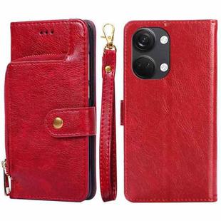 For OnePlus Ace 2V 5G Zipper Bag Leather Phone Case(Red)