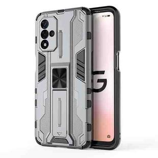 For OPPO A93S 5G Supersonic PC + TPU Shock-proof Protective Phone Case with Holder(Grey)