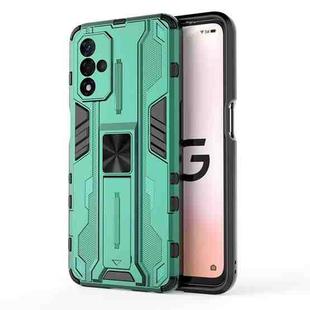For OPPO A93S 5G Supersonic PC + TPU Shock-proof Protective Phone Case with Holder(Green)