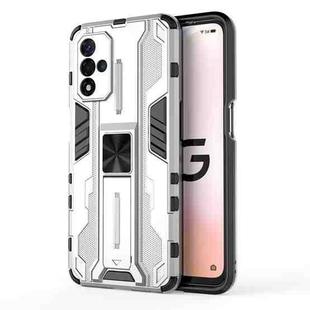 For OPPO A93S 5G Supersonic PC + TPU Shock-proof Protective Phone Case with Holder(Silver)