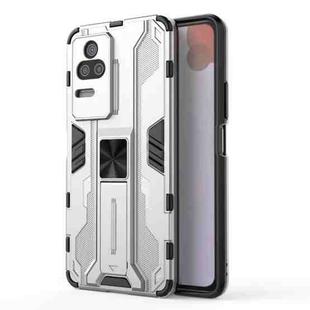 For Xiaomi Redmi K40S Supersonic PC + TPU Shock-proof Protective Phone Case with Holder(Silver)